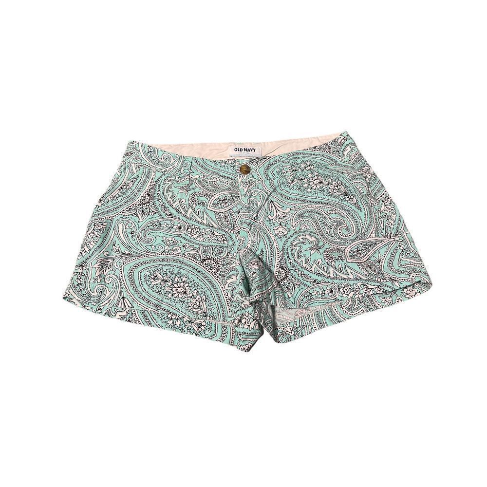 Old Navy Women’s Chino Shorts Mint Paisley‎ Print Size 6